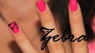 Hot Pink Zebra Print (Nail Polish Art Tutorial)