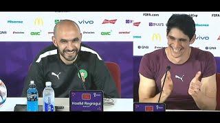 Press conference of Moroccan coach Walid Regragui and Yassin Bono after the match against Spain.