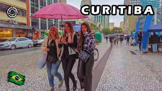 Walk in the Rain in Downtown Curitiba — Paraná, Brazil 【 4K UHD 】