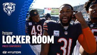 Postgame Locker room after Bears' wins vs Panthers | Chicago Bears