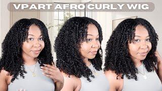 Realistic Vpart Afro Curly Wig Install  | How To Blend Curly Leave Out Ft. WavyMy Hair