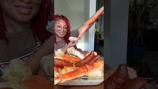 Huge king crab leg  #mukbang  #seafoodboil