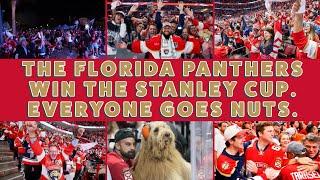 THE FLORIDA PANTHERS WIN THE STANLEY CUP.  EVERYONE GOES NUTS. Epic Fan Reactions Set to Epic Music