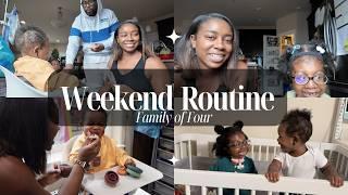 FAMILY OF FOUR WEEKEND RESET ROUTINE| restocking, cleaning, naptime, meal prep,