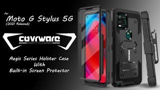 Moto G Stylus 5G (2021 Released) | COVRWARE Aegis Series Holster Case with Built-in Screen Protector