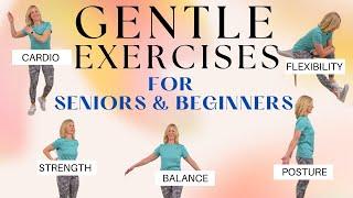 30 minute Gentle Exercises for Seniors including balance, posture, strength, cardio and stretching