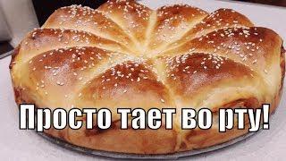 Тающий  дрожжевой пирог "мясной рожок"!Melting yeast cake "meat horn"!