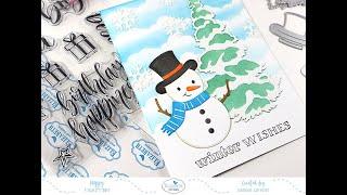 Snowman winter card start to finish video