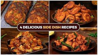 4 Easy Side Dish Recipes | Veg Side Dish | Side Dish for Rice | Side Dish for Veg Pulao
