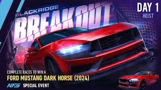 Ford Mustang Dark Horse (2024) | ( Breakout ) Day 1 | Heist | Need For Speed: No Limits