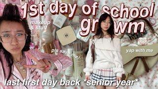 ⋆˚୨୧ GRWM *last first day* HIGHSCHOOL 6AM back to school morning routine | viral makeup+ skincare