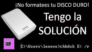 Reparar disco duro externo sin formatear | chkdsk Solución 2020