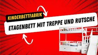 Etagenbett mit Rutsche und Treppe von KinderBettFabrik.com @KinderBettFabrik Bett Hersteller