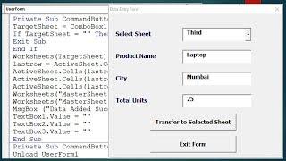 Add Data to Specific Sheet from User Form - Advanced Excel VBA Userform