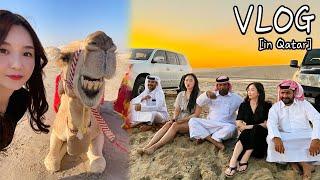 Ep2.  I took perfect photos at the Qatar desert tour ㅣQatar, Doha tour, sand boardㅣHamzy Vlog