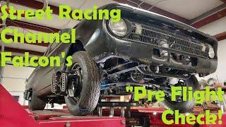 Street Racing Channel's "Prodigy" Falcon on the Lucore Automotive alignment rack!