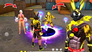 Yellow Bunny Bundle  Prank with Yellow Criminal & Gold Digger Girl  Garena Free Fire  Y GAMING