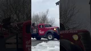 1938 Chevy Truck crunchy snow. #diggerhire #postholedigger #classictrucks #chevy #asmr