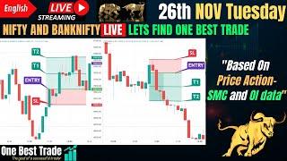 Live Nifty intraday trading | Bank nifty live trading | Live options trading | 26th NOV 2024 dhan