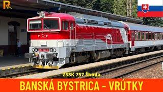 Cab Ride Banská Bystrica - Vrútky (Zvolen – Vrútky Railway, Slovakia) train driver's view 4K