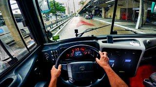 VOLVO BUS traveling on a wet track | Leaving BARRA FUNDA