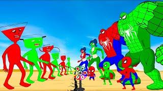 Rescue RED & GREEN SPIDERMAN Baby Family Vs MONSTER RADIATION: Returning From The Dead SECRET!