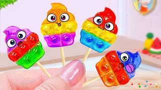 Powerful Elsa Ice & Fire Making Rainbow Pop It Jelly ️ Miniature Rainbow Popit Jelly Ice Cream 