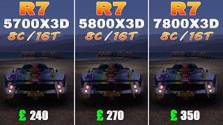 R7 5700X3D Vs R7 5800X3D Vs R7 7800X3D | DLSS | RT | Test In 8 Games!