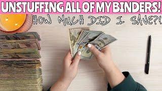 UNSTUFFING ALL OF MY SAVINGS CHALLENGES! | How Much Cash Was In All Of My Binders?!