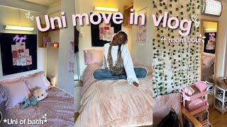 UNI MOVE IN VLOG + ROOM TOUR!!| first year @ the university of Bath 