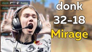 CS2 POV | donk [KD 1.78] (Mirage) FACEIT RANKED | 32-18 + VOICE