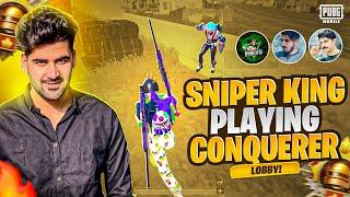 Sniper king playing conquerer lobby  using double awm | PUBG mobile / rock Op.