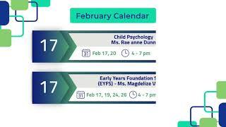 Educare Training center February calendar