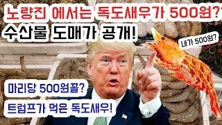 독도새우 한마리에 500원에 구입하는 방법! 실화냐? 노량진 경매장에서 새우 구입하기!