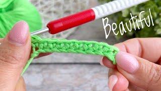  Мой самый любимый плотный узор крючком. Всего 1 ряд. Вязание крючком.  Crochet stitch, only 1 row.