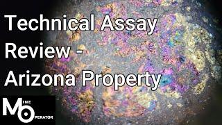 Technical Assay Review from Sampling the Arizona Property for Gold Silver and Copper