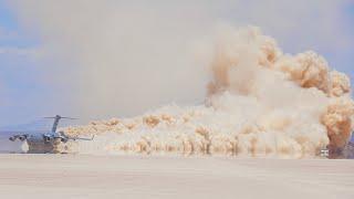 C-17 LANDS ON DRY LAKE BED