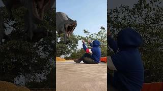 T rex chase dinosaur attack Sant ka fan club. jurassic world ka baap #shorts #vfxshorts #shortvideos