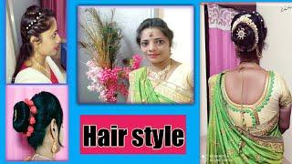 Hair style [ bun hair style ] front puff ,hair styles with puff, ( juda hairstyle)