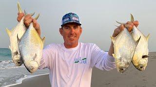 POMPANO ( Surf Fishing ) Catch Clean & Cook