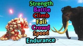 Battle ability Lava Golem vs woolly mammoth Animal Revolt Battle Simulator