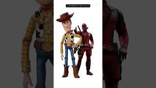 Woody as deadpool #deadpoolart #deadpool3 #byebye #toystory4 #shorts