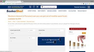 How much personal loan I can get?- Personal Loan Amount Calculator | Bankerbhai.com