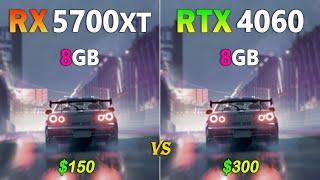 NVIDIA RTX 4060 8GB vs AMD RX 5700 XT 8GB - Test in 6 Games Max Setting