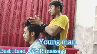 Head back hand and perfect oil ASMR massage with best Asmr massager Young Man ||ASMR massage||