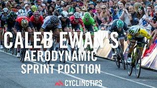 Caleb Ewan's Aerodynamic Sprint position