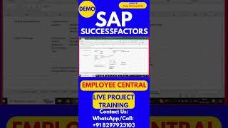 SAP SuccessFactors Employee Central Training Video 51: 10 Sep 2024 #sapsuccessfactorstraining