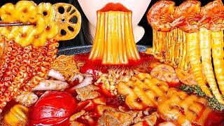 ASMR MUKBANG, Spicy Hot Pot 마라탕 재료 듬뿍 레시피 Malatang *octopus, enoki mushroom, noodles Recipe & Eating