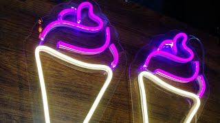 How To Make Flexible LED Neon Sign I Ice Cream Neon Sign I Signcraft Hacks