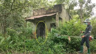 A shadowy figure appears as we cleaned up this scary abandoned house